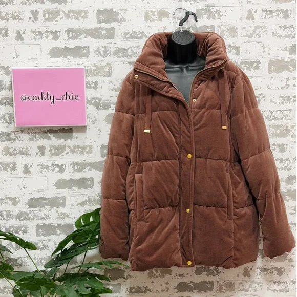 Isaac Mizrahi Plush Puffer Coat Dusty Mauve Size XL | Soft Quilted Jacket | EUC - Picture 3 of 7